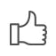 A thumbs-up line icon representing the quality guarantee for Hoedies & Herholdt dried fruit and nuts.
